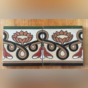 (2) 6” - Decorated Clay Tiles